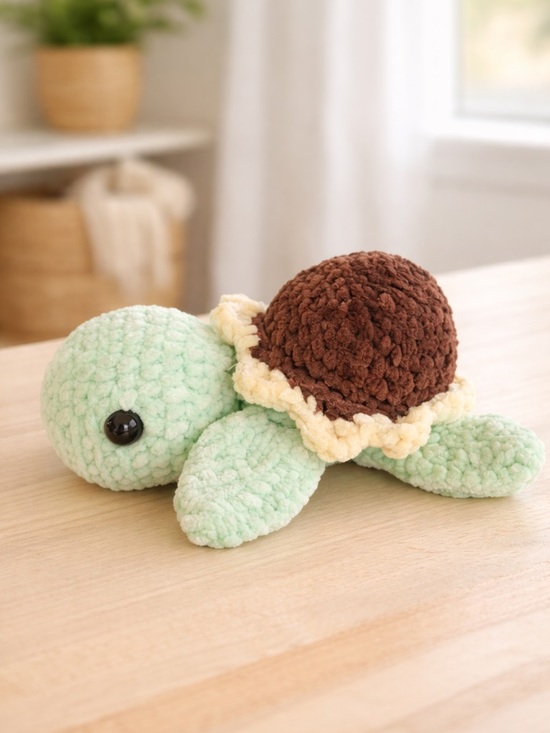 Other - Crochet sunflower turtle handmade 7 inch plushie